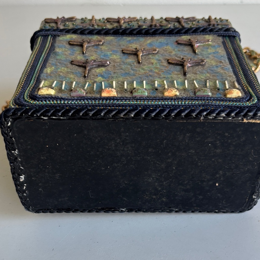 VTG Mary Frances Luxury Crossbody Dragonfly Box Bag Philippines Handmade - Picture 7 of 10